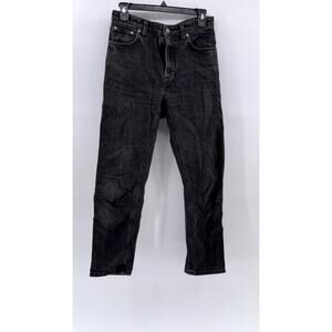 NUDIE JEANS CO Men's Black Denim Slim-Leg Jeans SZ 28X26